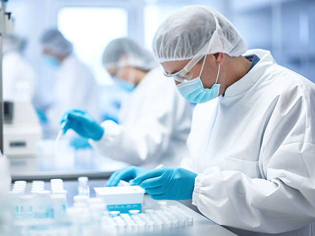 Cell culture at the medicine medical and cell culture laboratory.